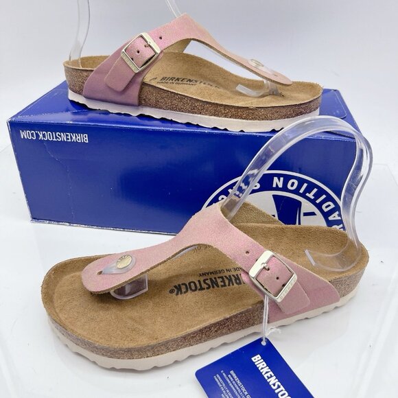 Birkenstock Gizeh Sandal Washed Pink Metallic Thong Women EU 37 US 6-6.5 Regular - Picture 2 of 11